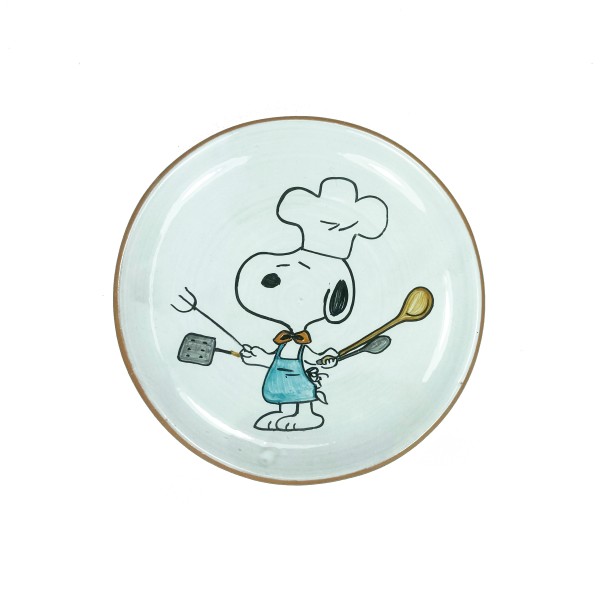 Terracotta Teller Snoopy als Koch