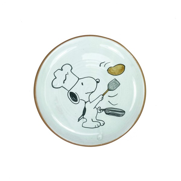 Terracotta Teller Snoopy mit Pfanne